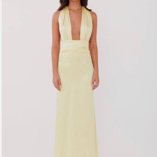 Lovelust Halterneck Maxi Dress - Yellow