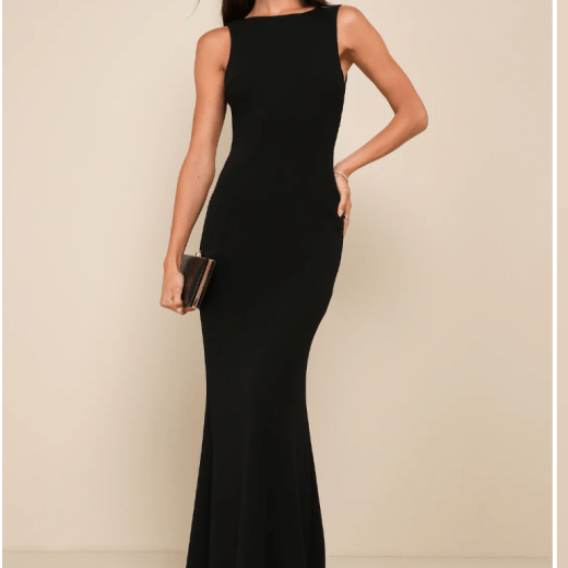 Lulu's Black Knotted Mermaid Maxi Dress