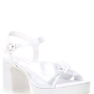 Copper Key Lux Satin Bow Platform Sandals