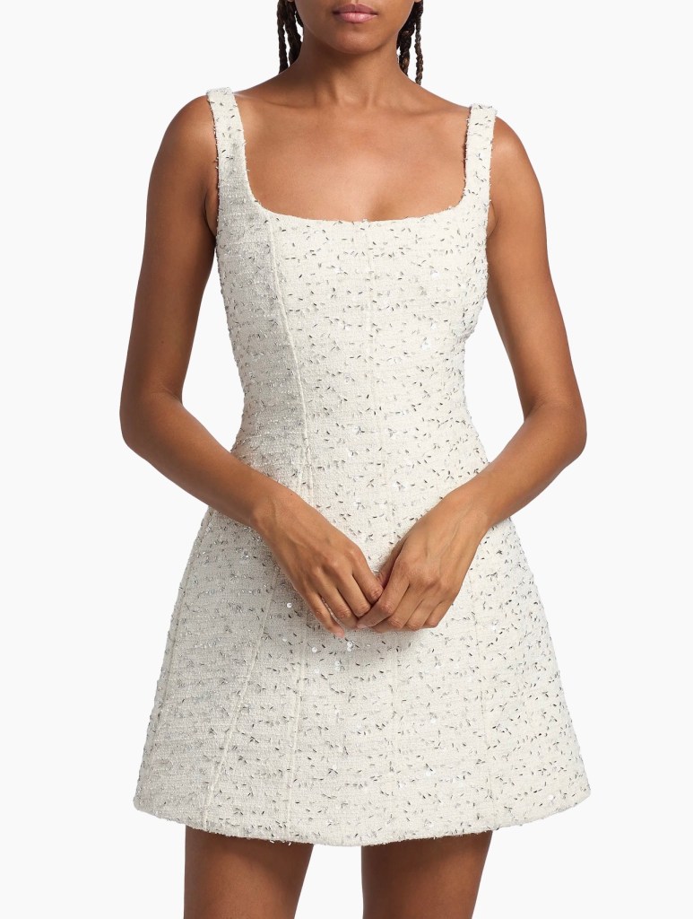 Sak’s As It May Emery Beaded Tweed Minidress - Size 6