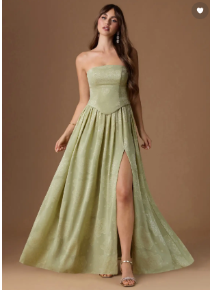 Azazie Atelier Isaura Celadon Sage Floral Maxi Dress