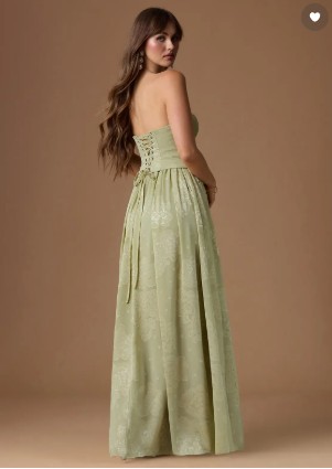 Azazie Atelier Isaura Celadon Sage Floral Maxi Dress - Image 4