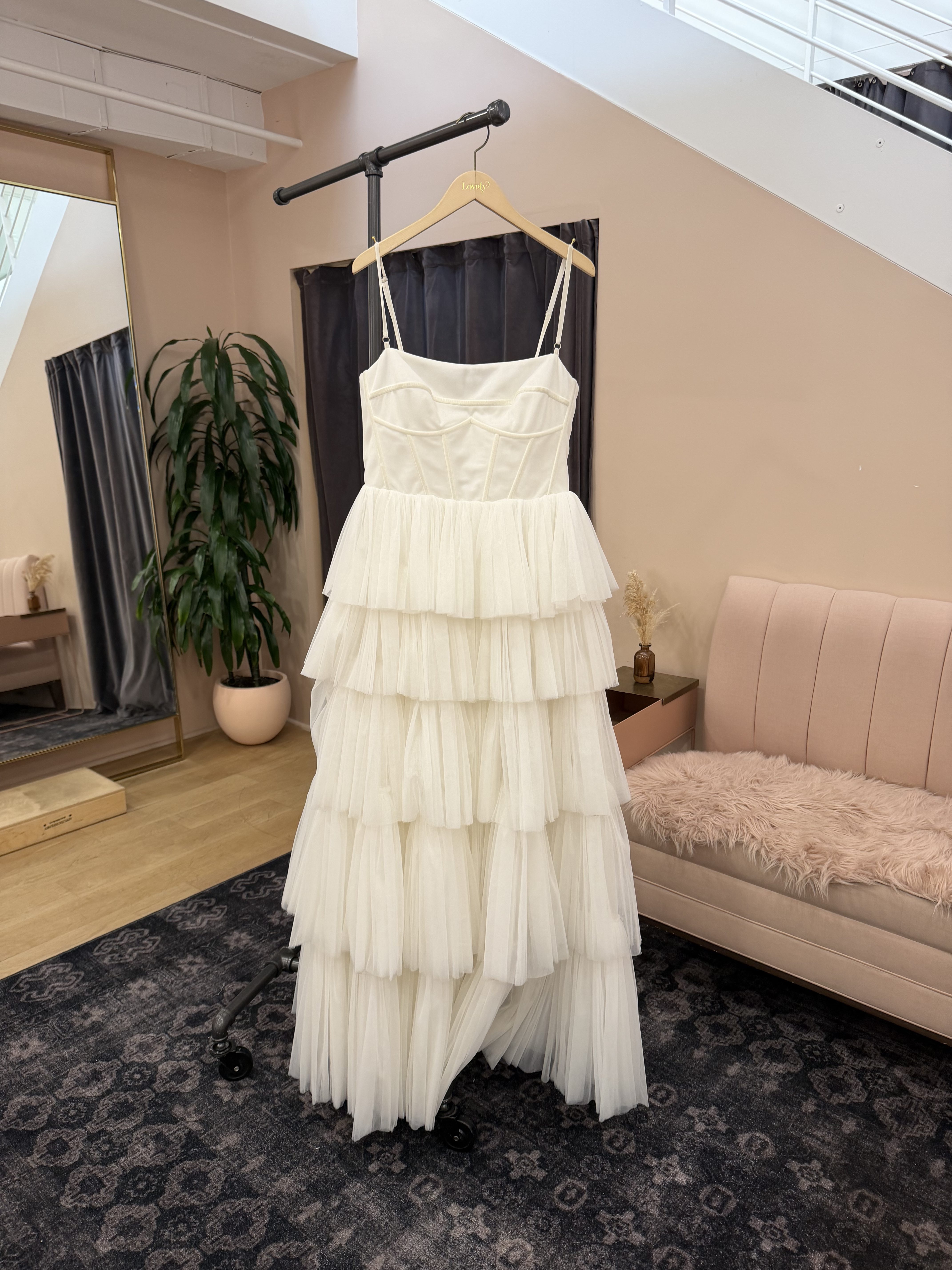 Corset Bodice Tiered Tulle Ruffle Gown - Kahlo
