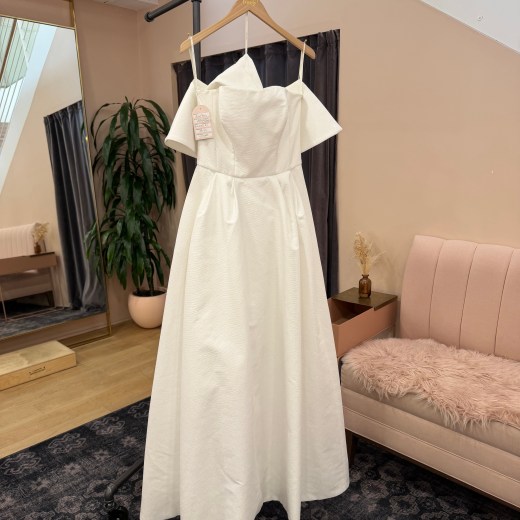 Off-Shoulder Textured A-Line Gown - 2534 Cobra Taffeta
