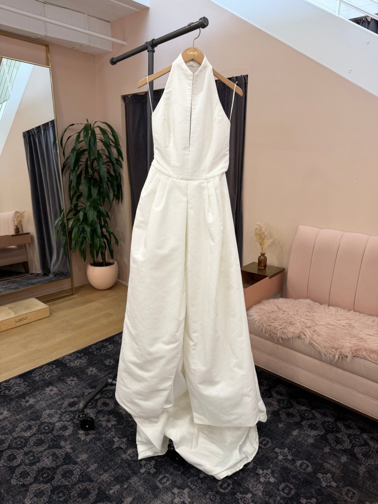 Halter Plunge Textured A-Line Gown - 2242 Cobra Taffeta