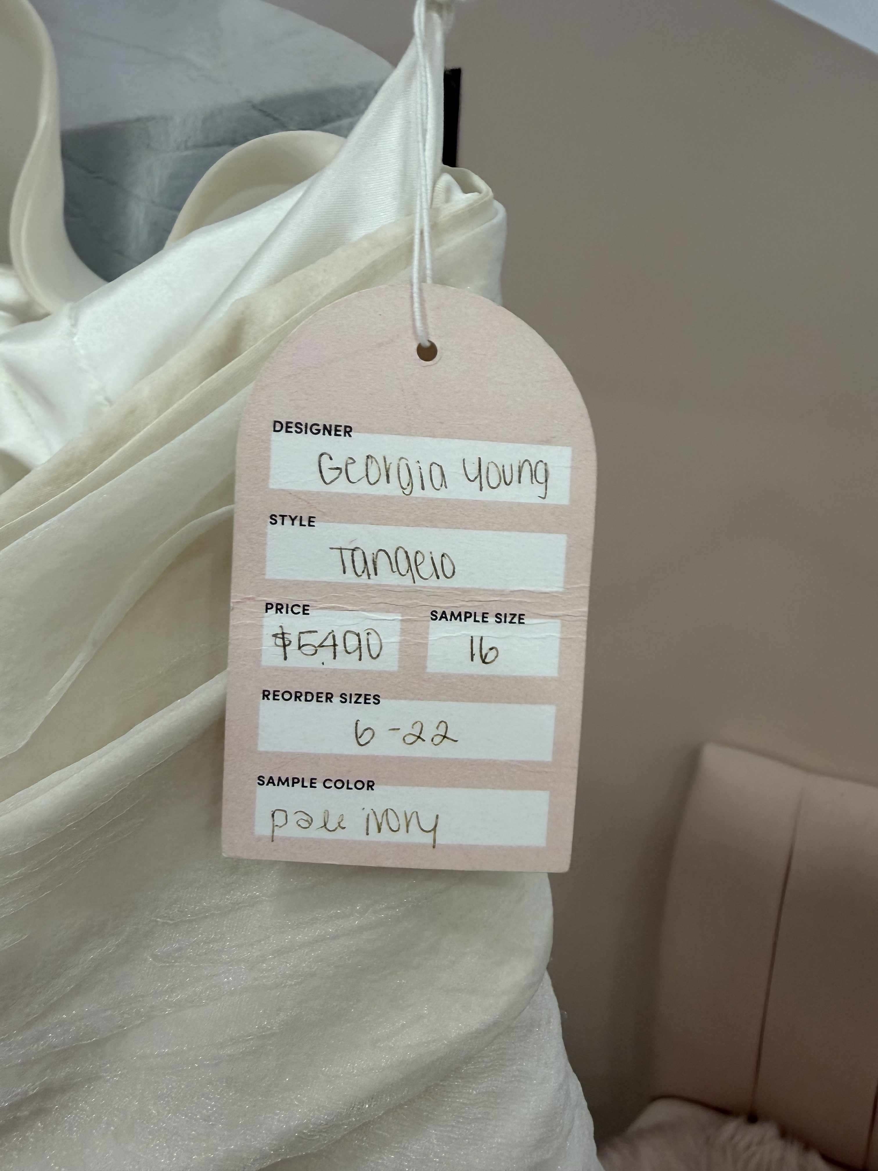 Draped Organza Peplum Gown - Tangelo - Image 3