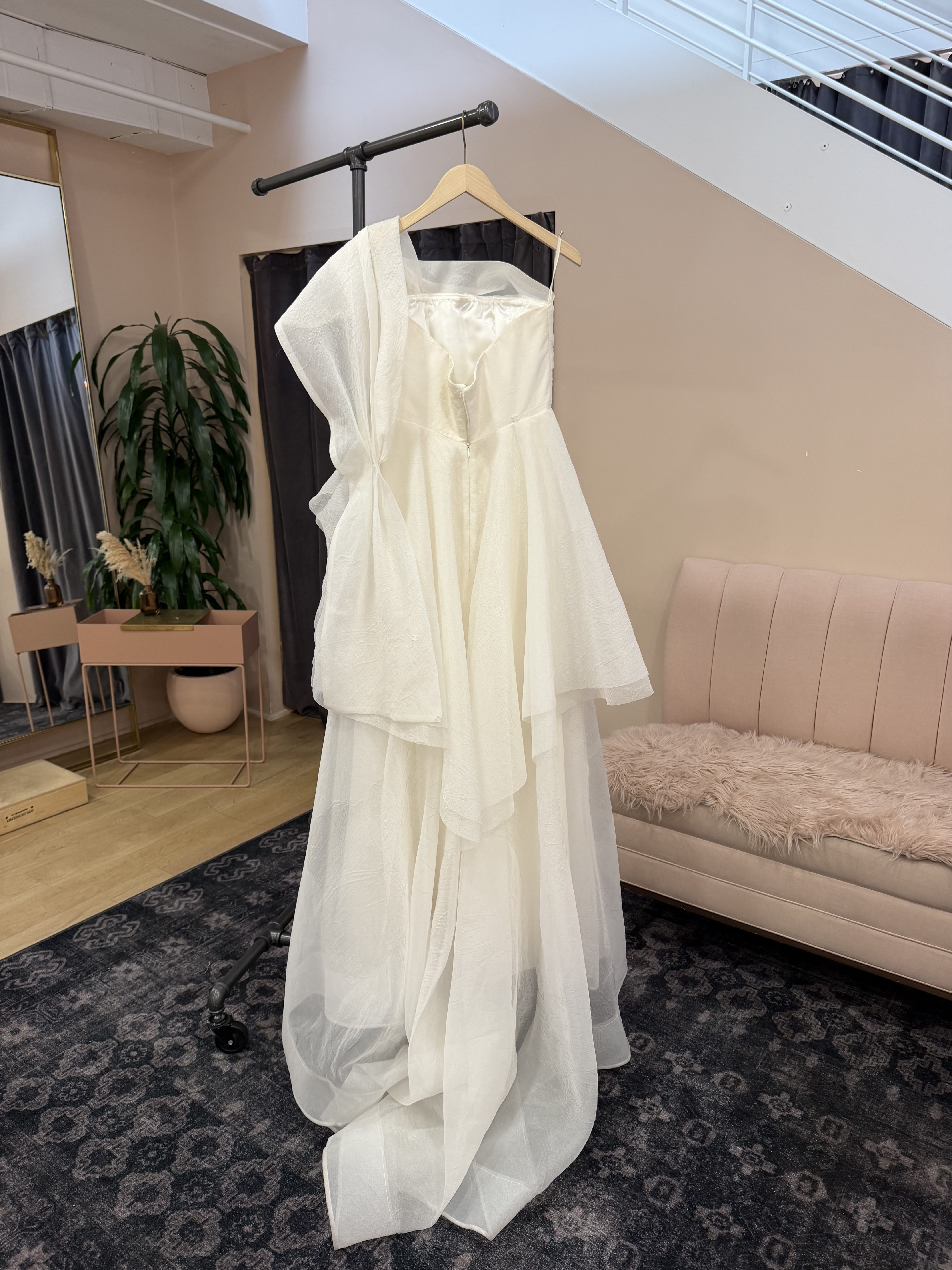 One-Shoulder Draped Organza Peplum Gown - Neapolitan Dreams - Image 2