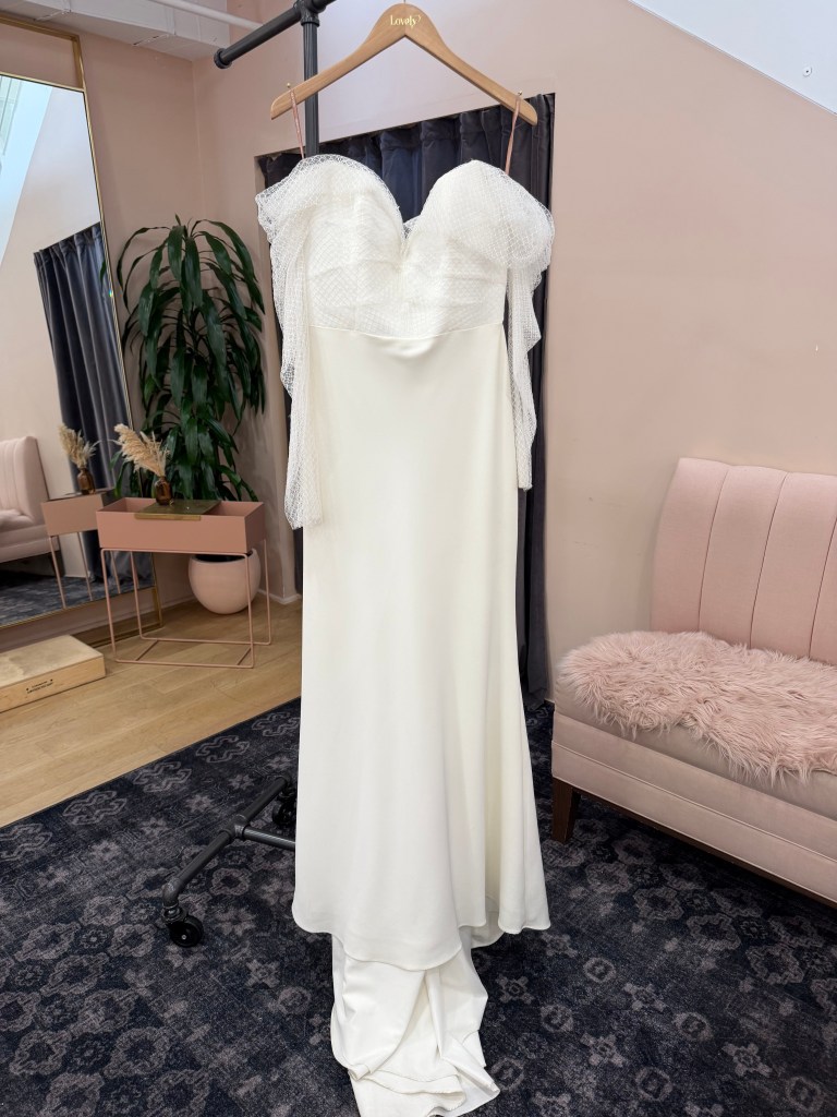 Sweetheart Sheath Gown with Netted Cap Sleeves - Gramercy