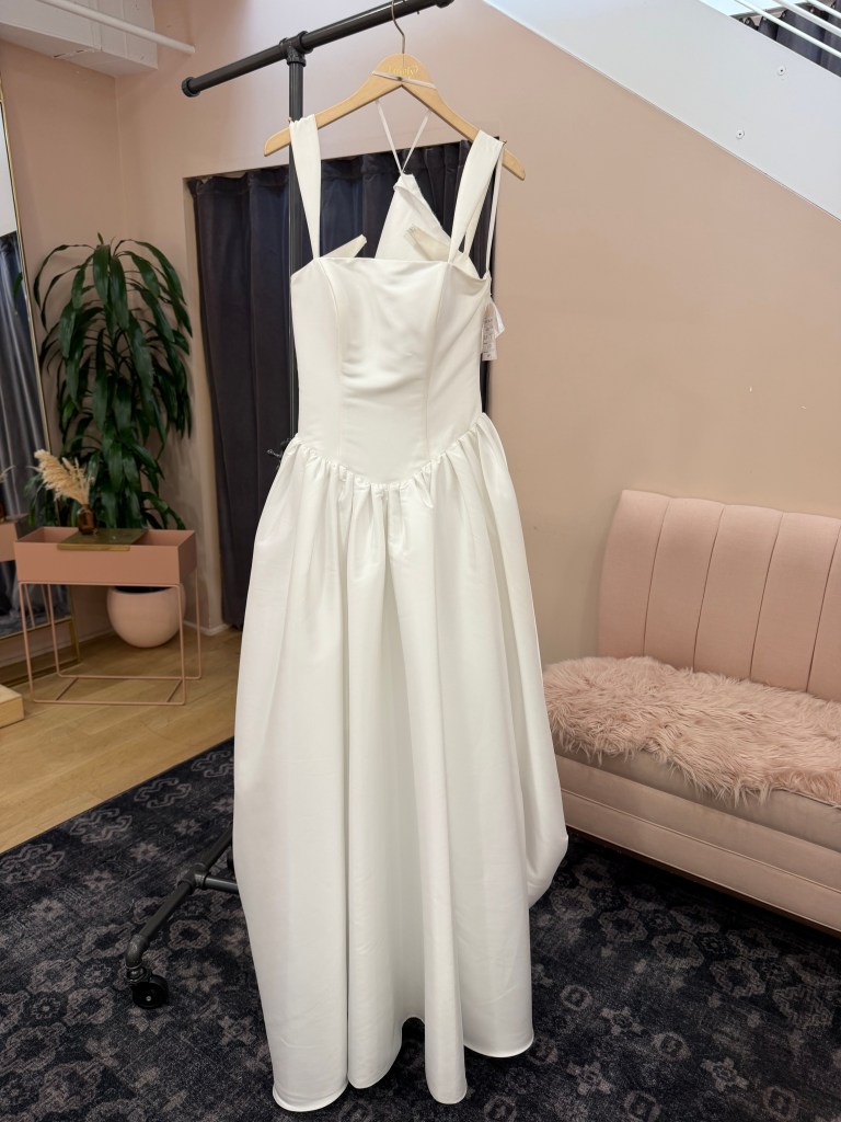 Square Neck A-Line Gown with Wide Straps - Raine