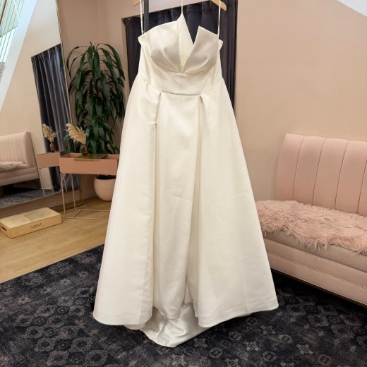 Sculptural Folded Neckline A-Line Gown - Sadine