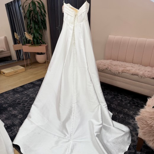 Corset Bodice A-Line Gown with Foldover Collar - Celine