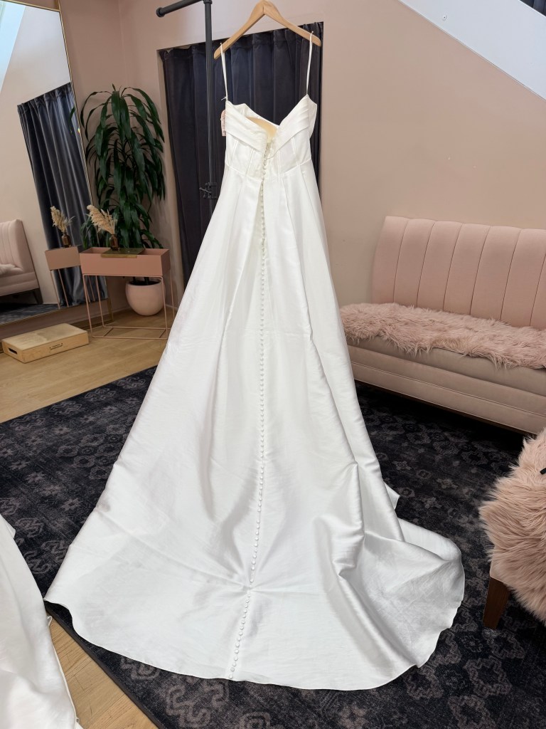 Corset Bodice A-Line Gown with Foldover Collar - Celine