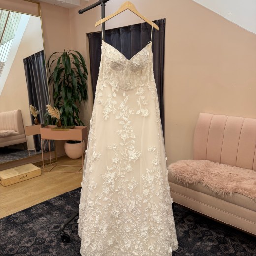 Floral Lace A-Line Gown with Sweetheart Bodice - Victoria