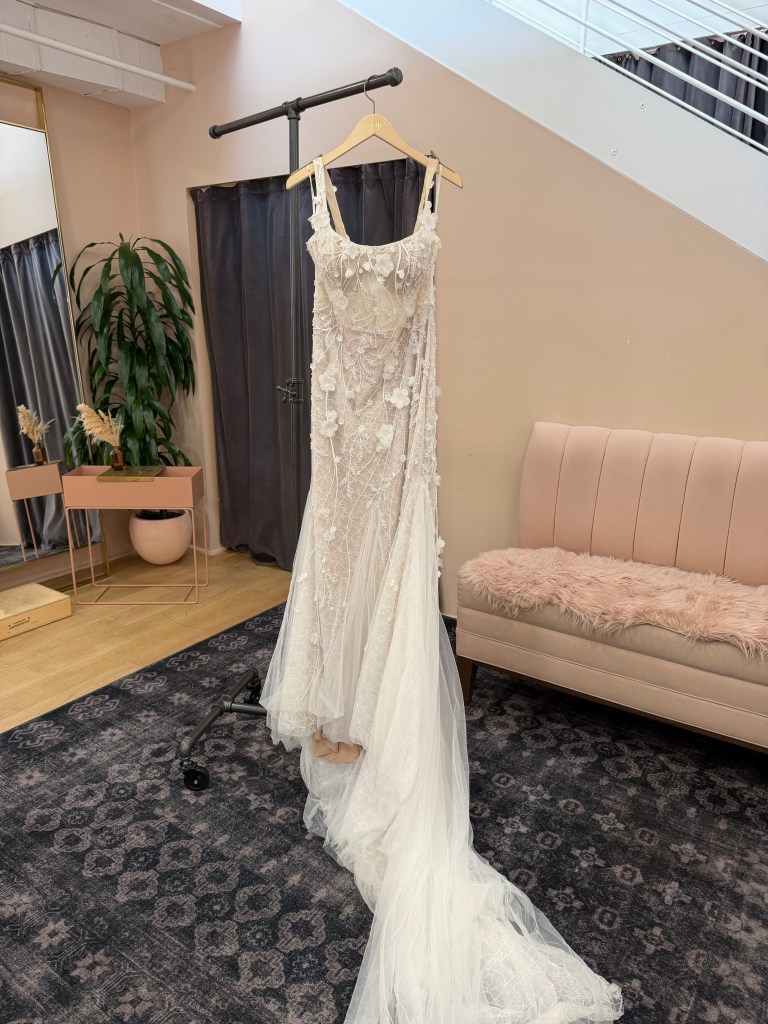 Sheer Illusion Mermaid Gown with 3D Floral Appliqué - Celia