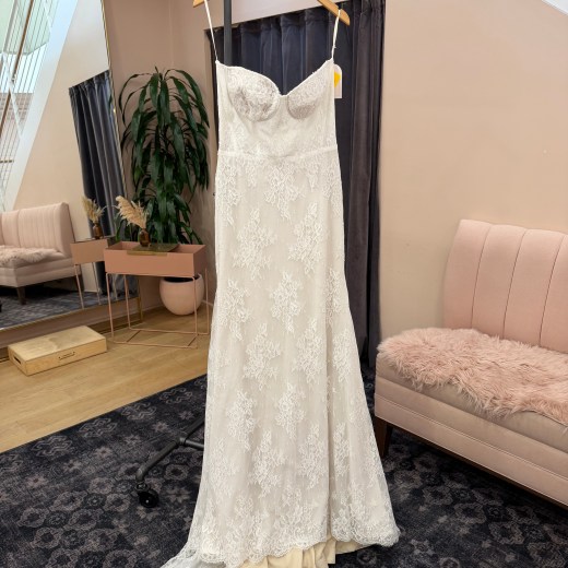 Bustier Lace Sheath Gown with Sweetheart Neckline - Ana