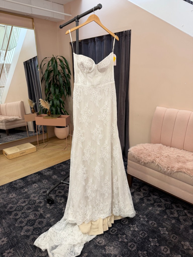 Bustier Lace Sheath Gown with Sweetheart Neckline - Ana