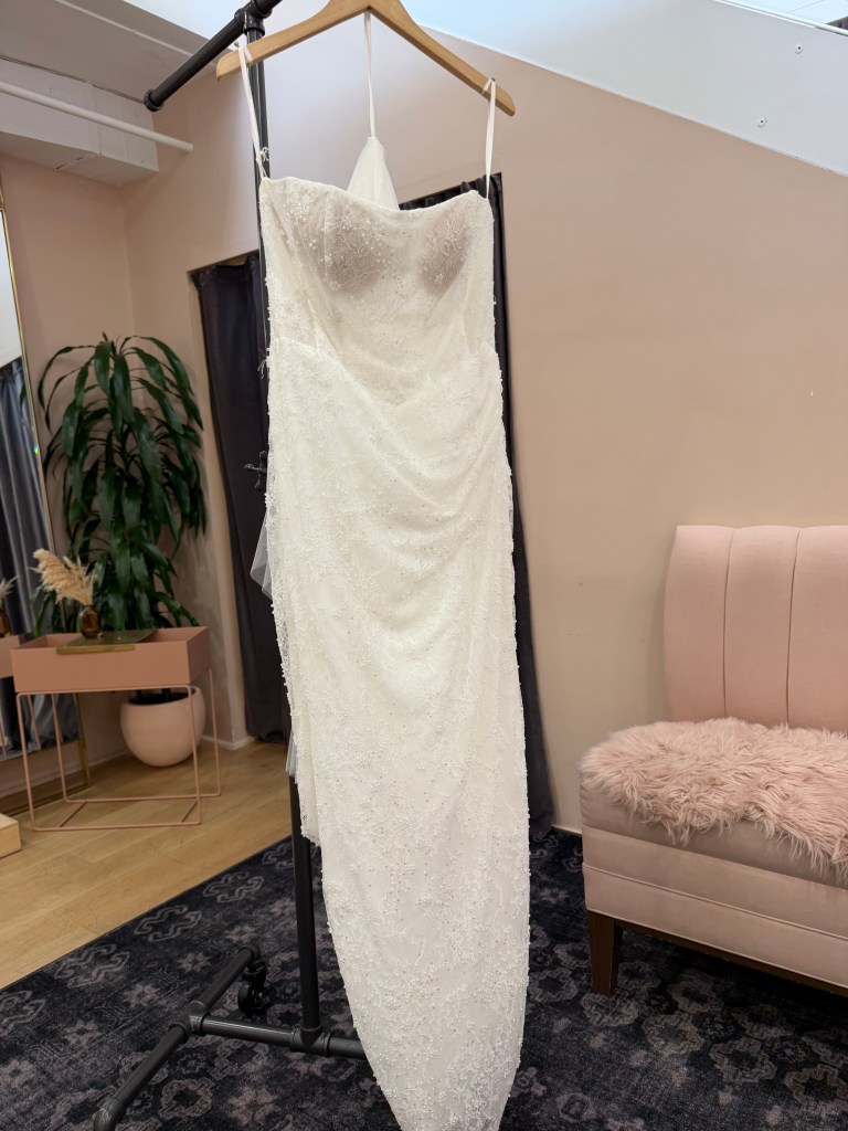 Beaded Lace Sheath Gown with Sheer Bust - Haven