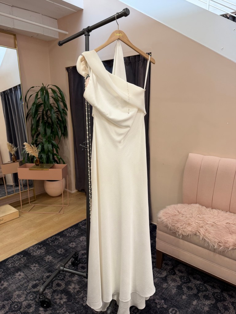 One-Shoulder Draped Column Gown - Clement