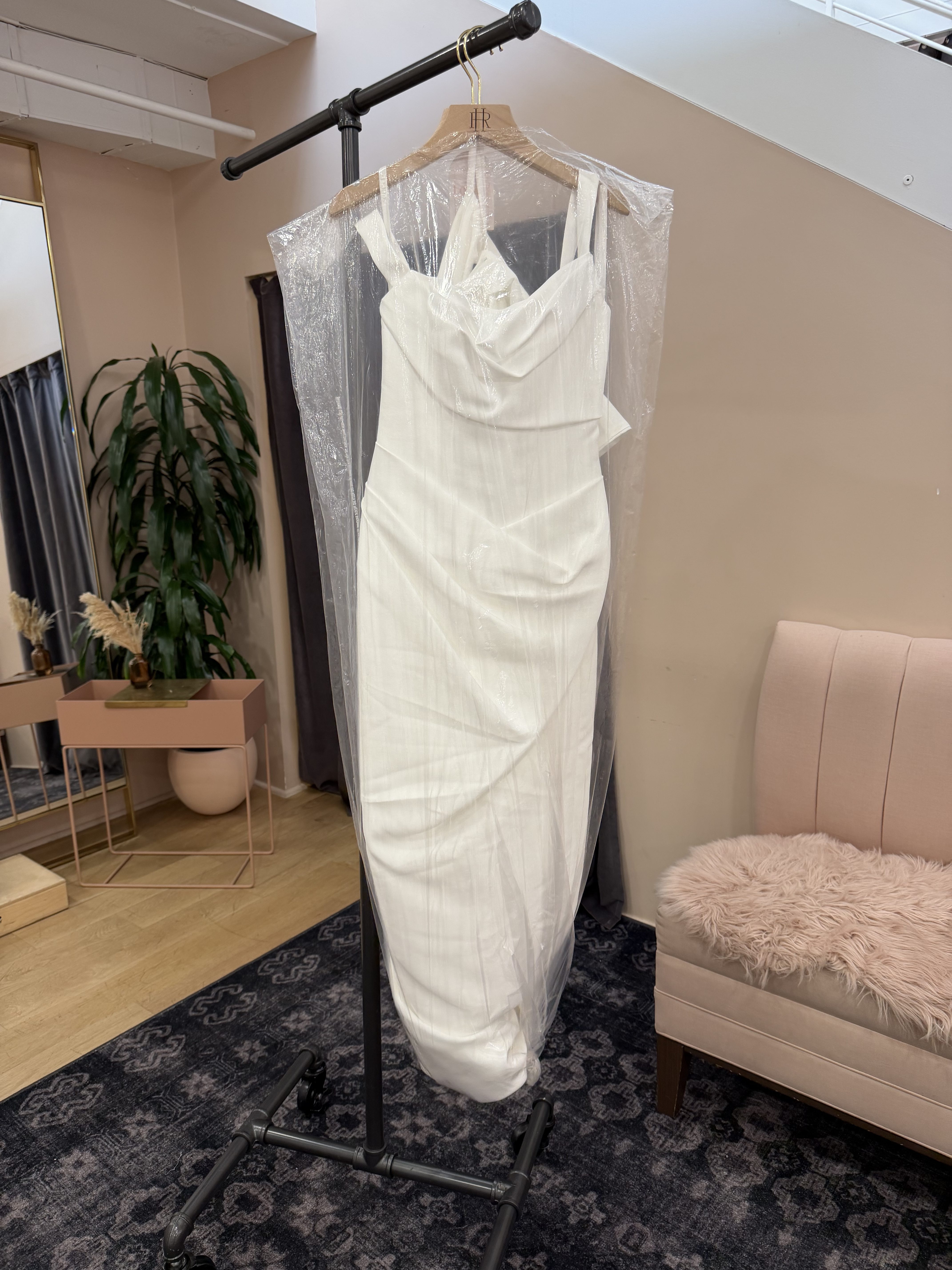 Cowl Neck Draped Column Gown - Loren - Image 2
