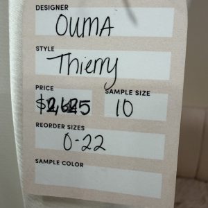 V-Neck Sheath Gown with Lace Back Panel - Thierry