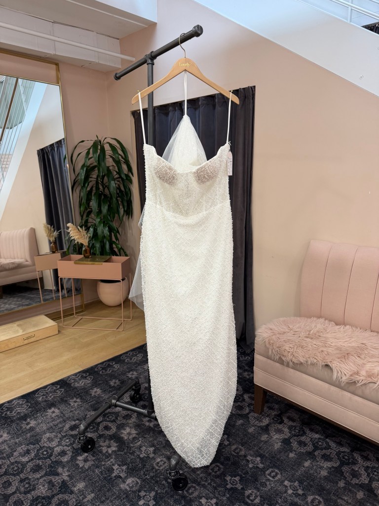 Beaded Diamond Pattern Mermaid Gown with Detachable Top - Carter