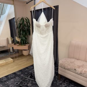 Beaded Diamond Pattern Mermaid Gown with Detachable Top - Carter