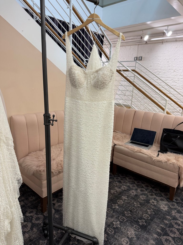 Fully Pearl-Beaded Bustier Column Gown - Freddie