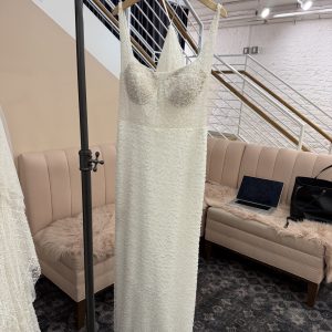 Fully Pearl-Beaded Bustier Column Gown - Freddie
