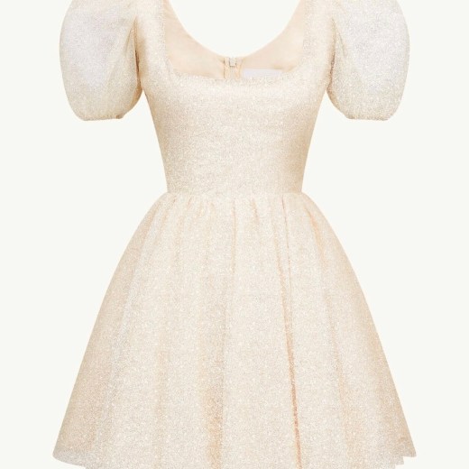Sparkle puff sleeve mini dress