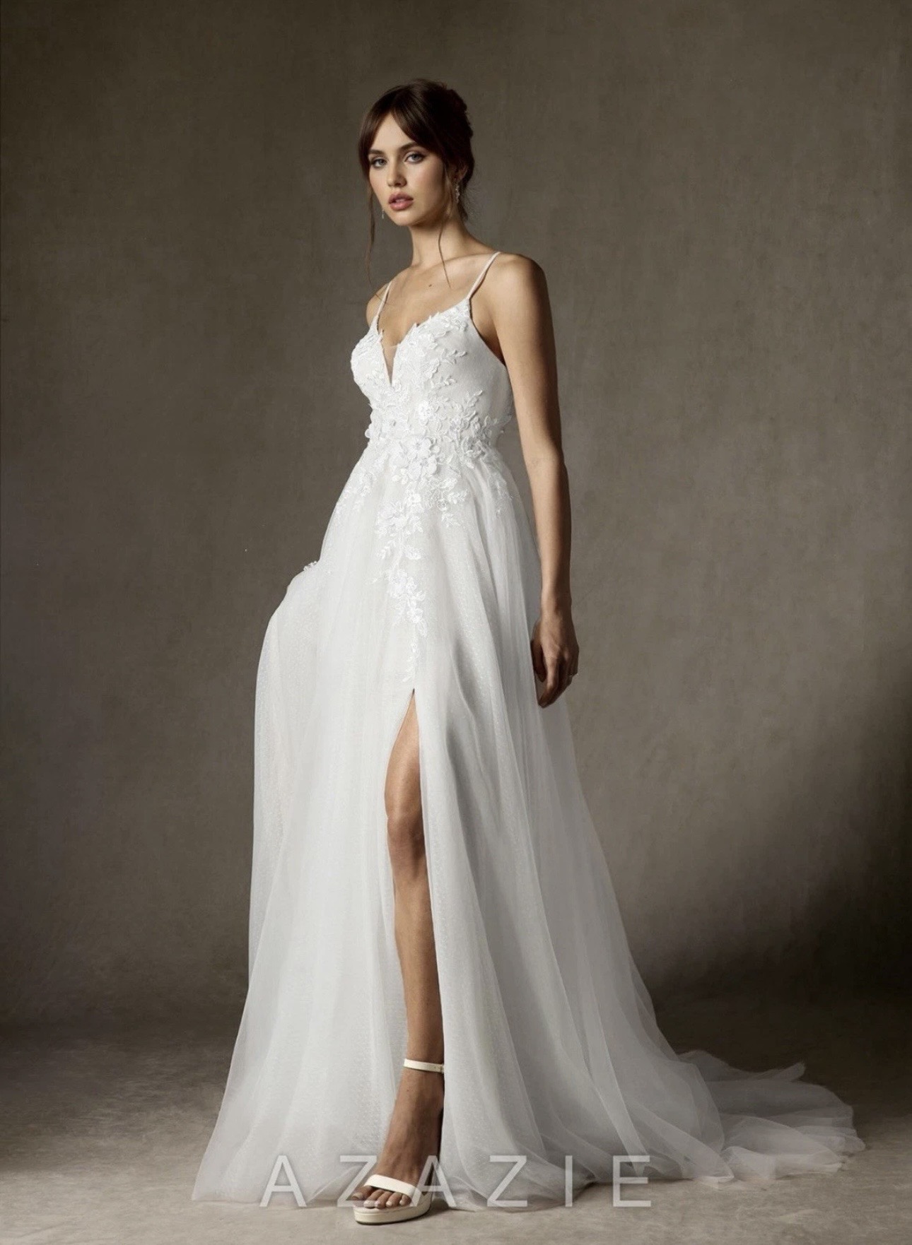 Azazie Nikita Wedding Dress Size 16 Diamond White NWT - Image 3