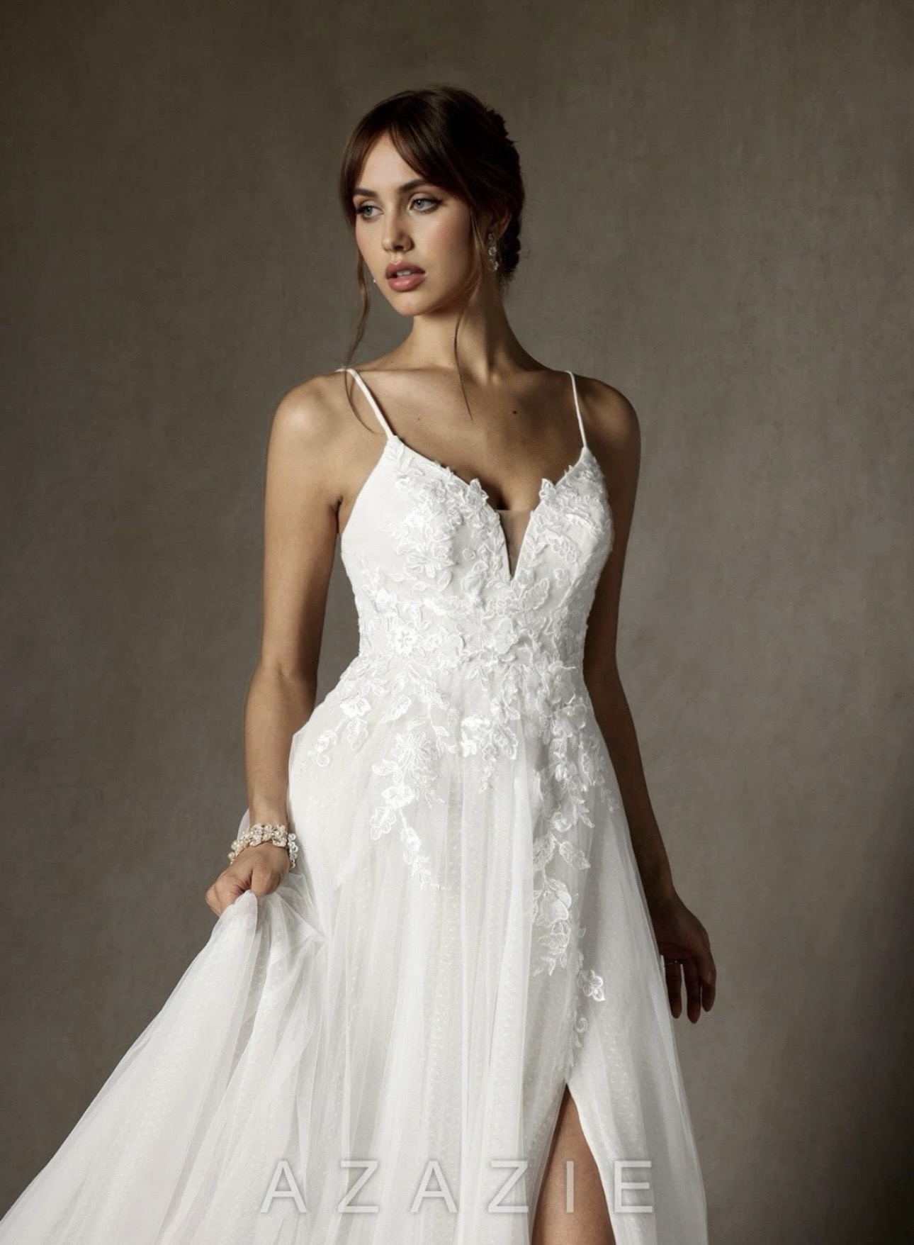 Azazie Nikita Wedding Dress Size 16 Diamond White NWT - Image 4