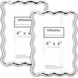Silver Chrome Picture Frames Set of 2