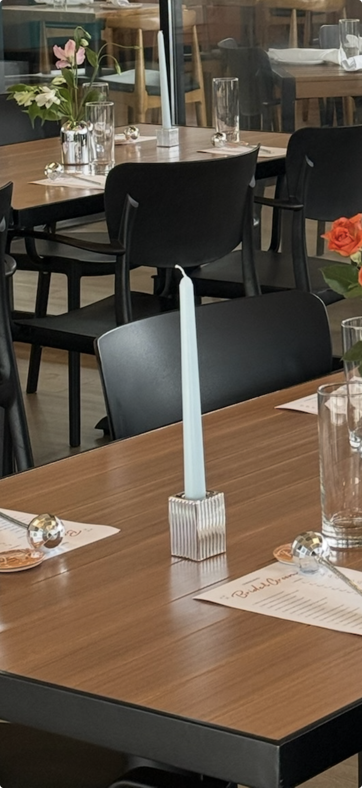 12pcs Silver Chrome Vertical Stripe Glass Candlestick Holders