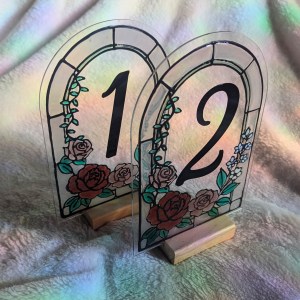 Acrylic and Resin Faux Stain Glass Table Numbers