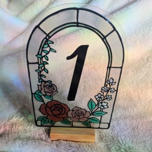 Acrylic and Resin Faux Stain Glass Table Numbers