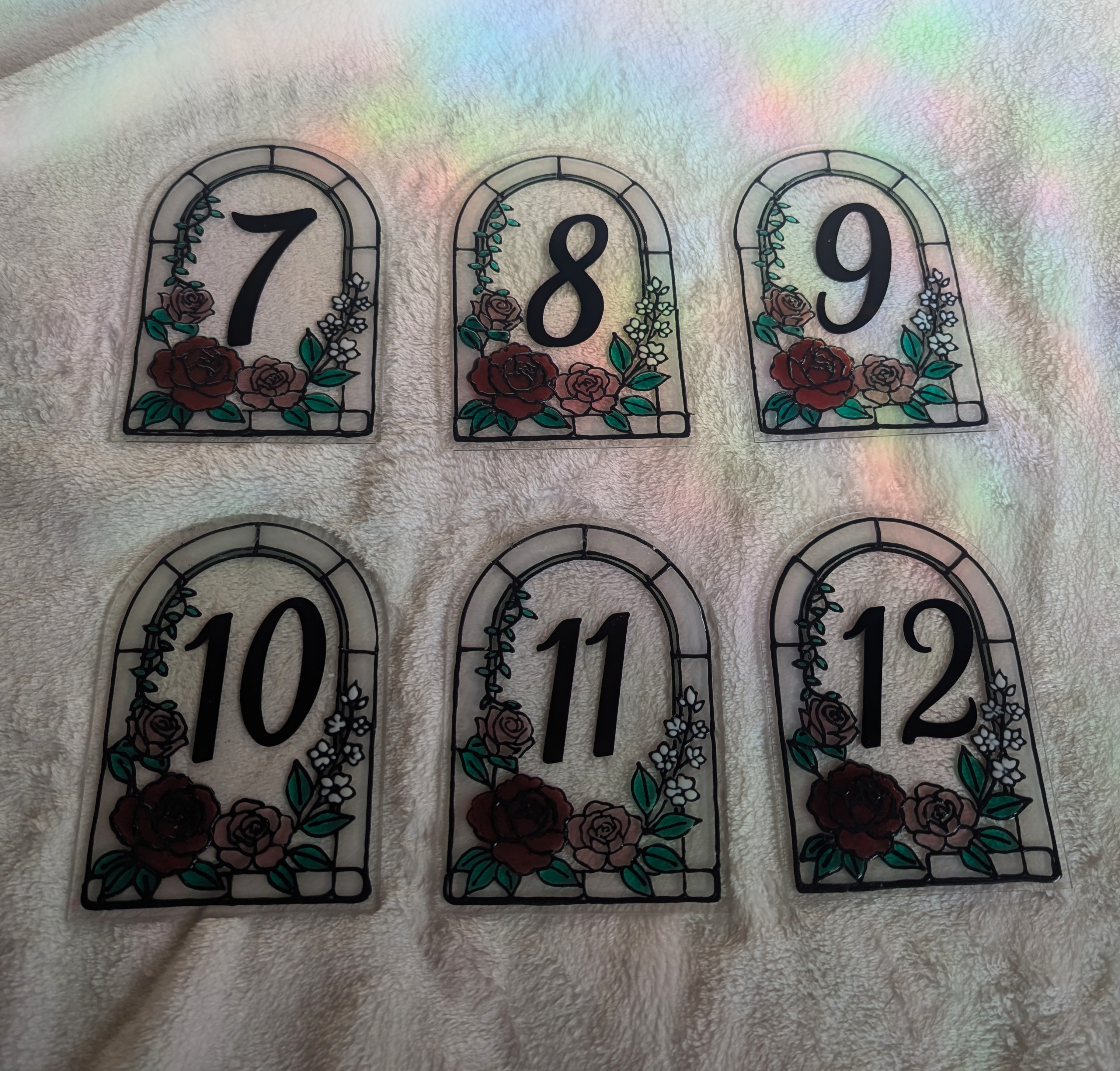 Acrylic and Resin Faux Stain Glass Table Numbers - Image 4