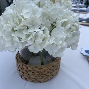Vase with rattan base